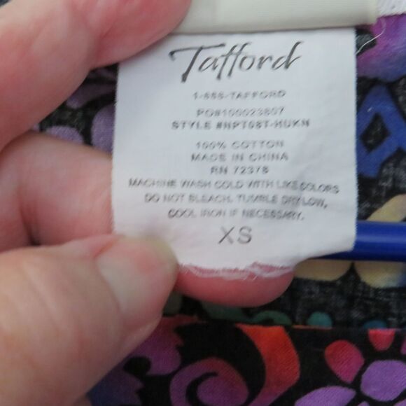 Tafford Colorful Scrub Top Sz XS Square Neckline With 2 Large Pockets, Tie - Picture 4 of 7